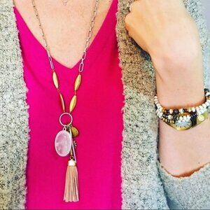 Stella & Dot Victoria Tassel Pendant Necklace NWT